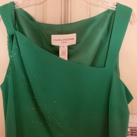 Evan-Picone *NWT* Emerald Green Beaded Evening Dress sz 10 *Paint the Town* - Picture 2 of 3